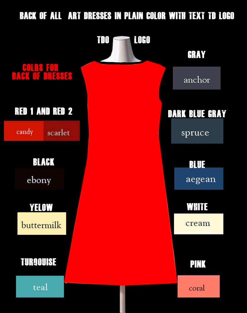  Back side  COLORS FOR ALL DRESSES 